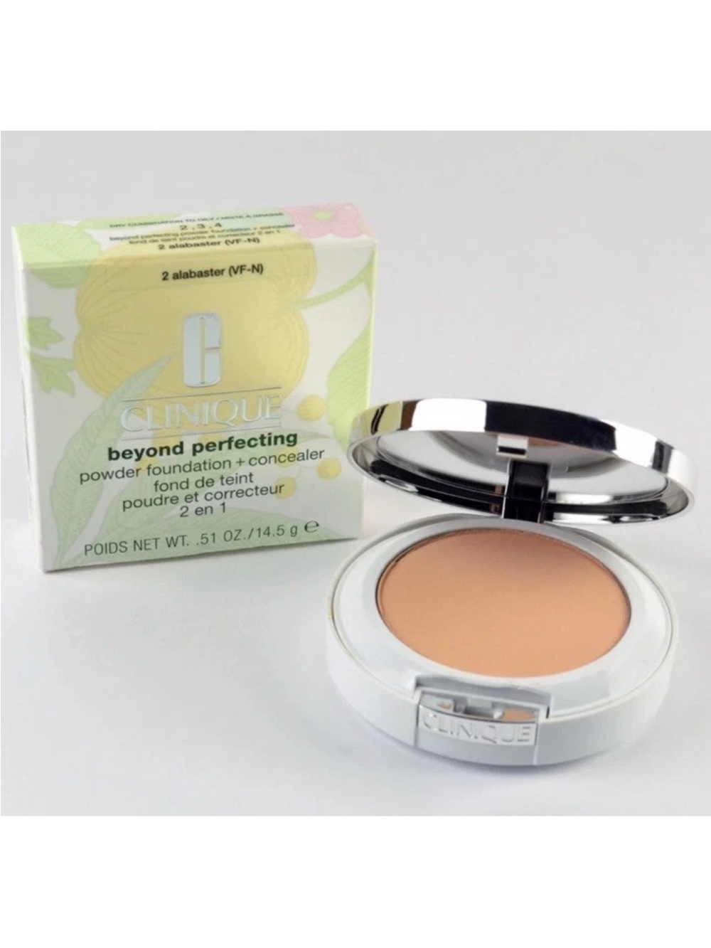 Clinique beyond perfection powder foundation + concealer shade #2 Alabaster